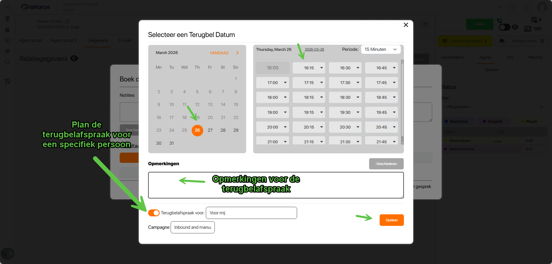 terugbelafspraak terugbelafspraak