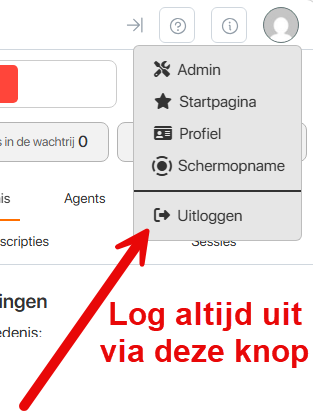 Uitlogknop Uitlogknop